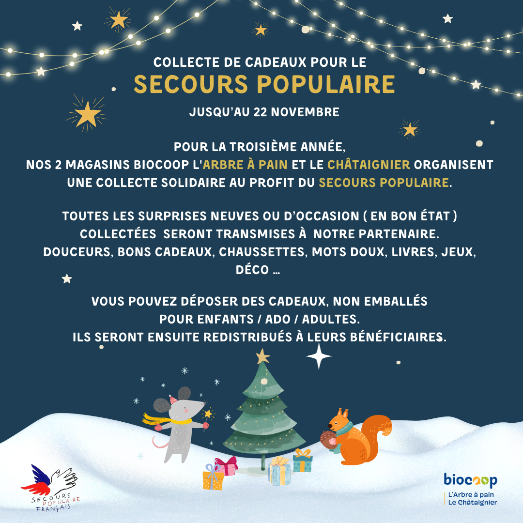 collecte cadeaux secours populaire