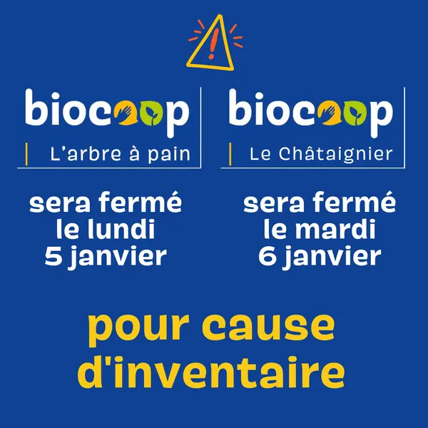 Fermeture pour inventaire